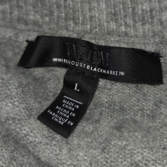 White House Black Market WOMENS Gray Cozy Polo V-Neck Sweater EUC Size L - Picture 9 of 13
